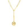 Diamond Radiant Medallion Paper Clip Lariat Necklace