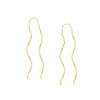 Wavy Tube and Chain Threader Earrings