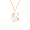 Script 'U' with Diamond Bezel Necklace