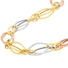 Tri-Colored Fancy Double Link Bracelet