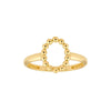 Beaded Open Oval Ring