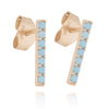 Simulated Turquoise Staple Stud Earrings