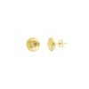 Ridged Button Stud Earrings on Post Back