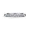 14K White Gold Shared Prong Set Diamond Wedding Band