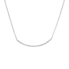 Sterling Silver Curved CZ Bar Adjustable Necklace