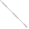 Sterling Silver Rhodium-plated Link 9 inch Plus 0.5 inch Extender - Total 9.5 inch Anklet