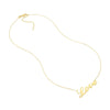 Plated Sterling Silver Script Love Necklace