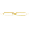 Mini Diamond Pushlock Paper Clip Chain Bracelet