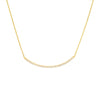 Sterling Silver Curved CZ Bar Adjustable Necklace