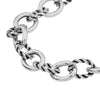 Oxidized Sterling Silver Circle and Oval Links Bracelet