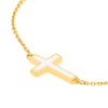 White Enamel Sideways Cross Bracelet