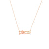 Gothic Pisces Nameplate Necklace