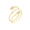 Snake Head Diamond Tip Bypass Ring
