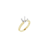 14K Yellow/White 7.4 mm Round Solitaire Engagement Ring Mounting