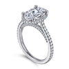 14K White Gold Hidden Halo Oval Diamond Engagement Ring