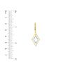 Two-tone CZ Double Framed Rhombus Drop Earrings