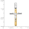 14K Two-tone Polished Crucifix Pendant