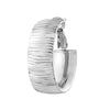 Sterling Silver Ribbed Oval Hoop Earrings