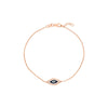 Sterling Silver CZ Evil Eye Adjustable Bracelet