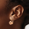 14K &amp; Rose Gold Plated Polished Love Knot Leverback Earrings