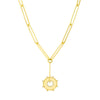 1/5tcw Dia Disk Medallion in Paper Clip Lariat Necklace