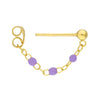 3 Beads Lilac Enamel Front to Back Earrings