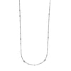 Sterling Silver Mini Bead and CZ Bezel Station Long Necklace