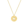 Chevron and Puff Heart Medallion Necklace