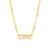 Gothic Initials with Heart Paper Clip Necklace