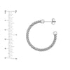 Plated Sterling Silver Beaded Hoop Earrings
