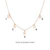 Gothic Initials Dangle Station Necklace