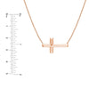 Sterling Silver E2W Small Sideways Cross Necklace