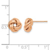 14K w/ Rose Gold Plating Polished Love Knot Post Earrings