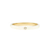 Diamond Bezel on White Enamel Band Ring