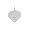 Sterling Silver/Rhodium-plated Personalized Heart with Birthstone Charm