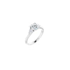 14K White 6.5 mm Round Engagement Ring Mounting