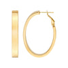 4x1.5mm Rectangle Tube Oval Hoop Earrings