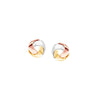 Tri-Color Flat Love Knot Stud Earrings