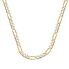 5.8mm Two-Tone Pave Figaro Chain with Lobster Lock