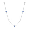 3/8tcw Diamond &amp; Sapphire Bezel Station Necklace