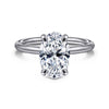 14K White Gold Oval Solitaire Diamond Engagement Ring