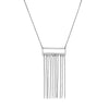 Sterling Silver Open Bar with Fringe Adjustable Necklace