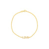 1/6tcw Diamond Love Station on Bead Chain Bracelet