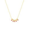 Mini Ruby Bezel and Bead Station Necklace