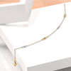 14K Two-tone Infinity 4-Station 9 inch Plus 1 inch Extender - Total 10 inch Anklet
