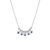Mini Sapphire Bezel and Bead Station Necklace