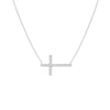 Sideways Cross Necklace with 1/5tcw Diamond