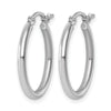 10K White Gold Polished Hinged Hoop Earrings