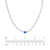 Emerald Cut Sapphire Solitaire Diamond Tennis Necklace