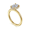 14K Yellow Gold Oval Hidden Halo Diamond Engagement Ring